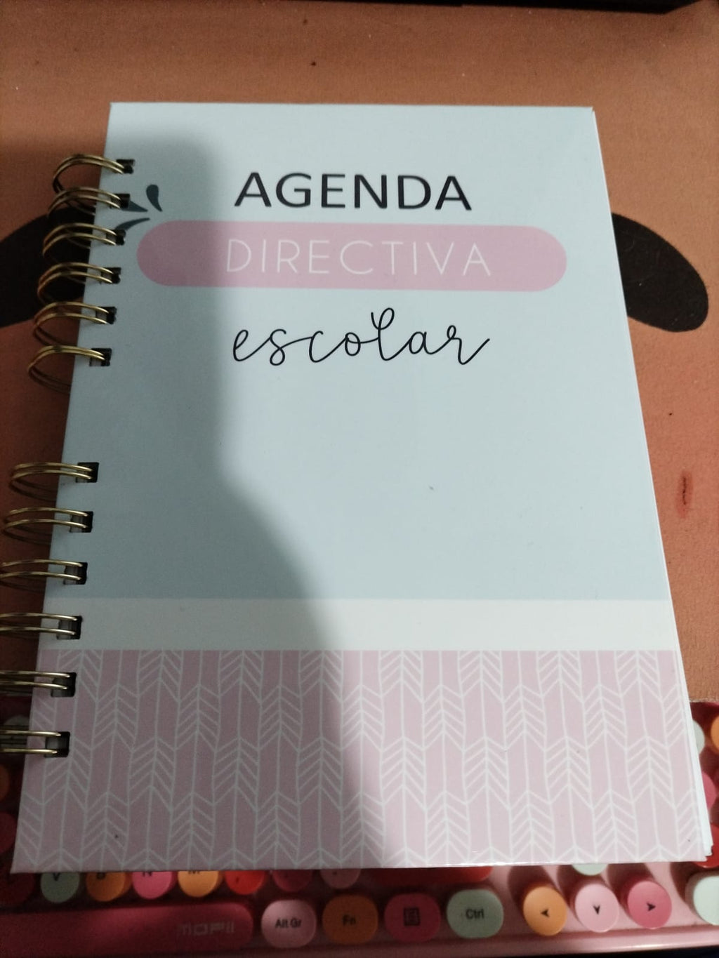 Agenda A5: ejemplo de portada para directiva escolar