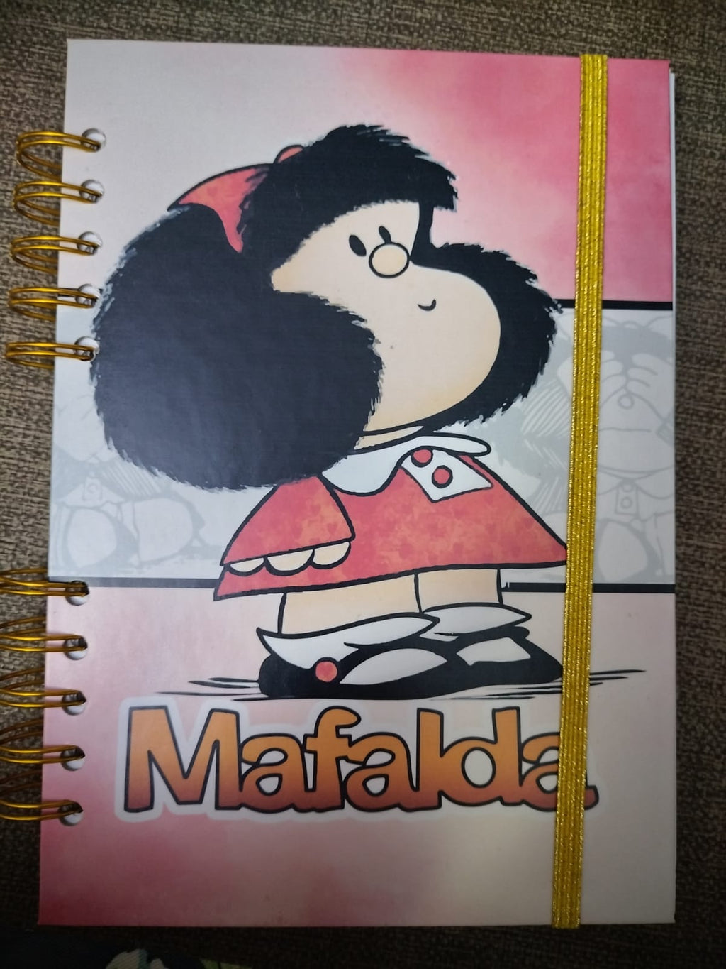 Ejemplo de agenda personalizada A5: portada Mafalda