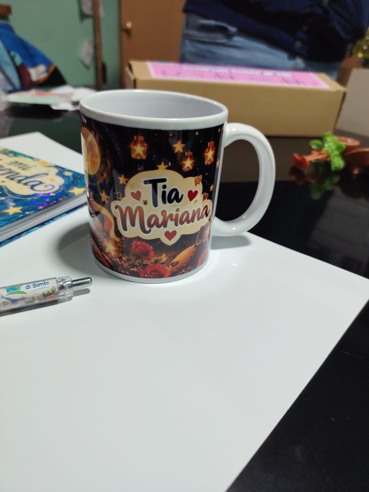 Ejemplo real de tazón sublimado personalizado: Tía Mariana